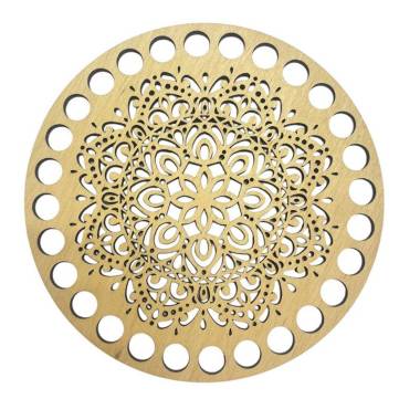 Wooden round openwork bottom, 12 cm (188/12)
