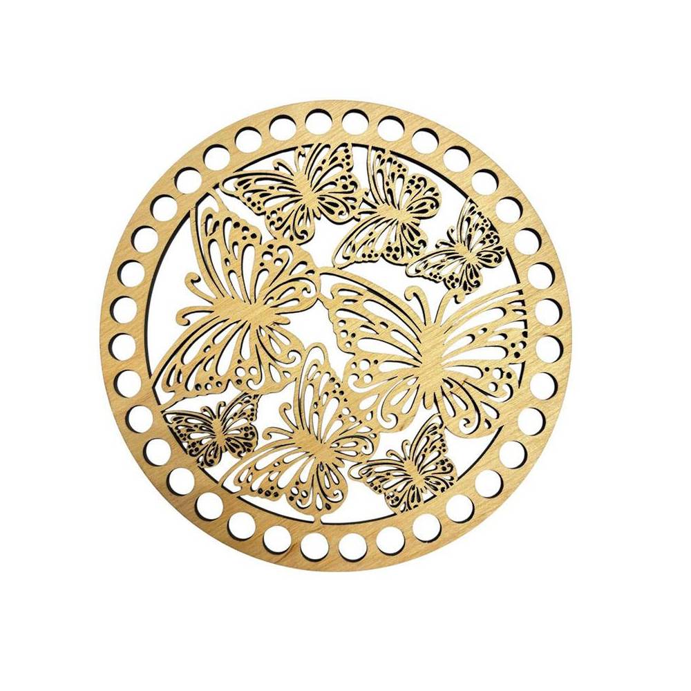 Wooden round openwork bottom, 15 cm (197/15)