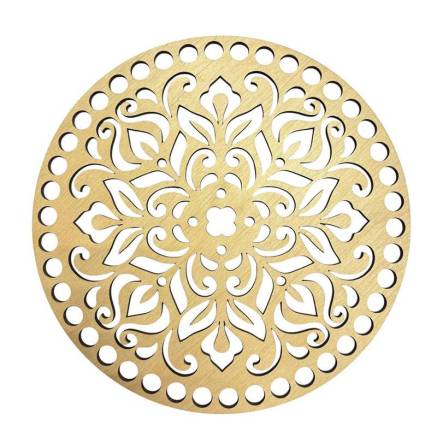Wooden round openwork bottom, 14 cm (198/14)