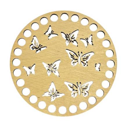 Wooden round openwork bottom, 12 cm (472/12)