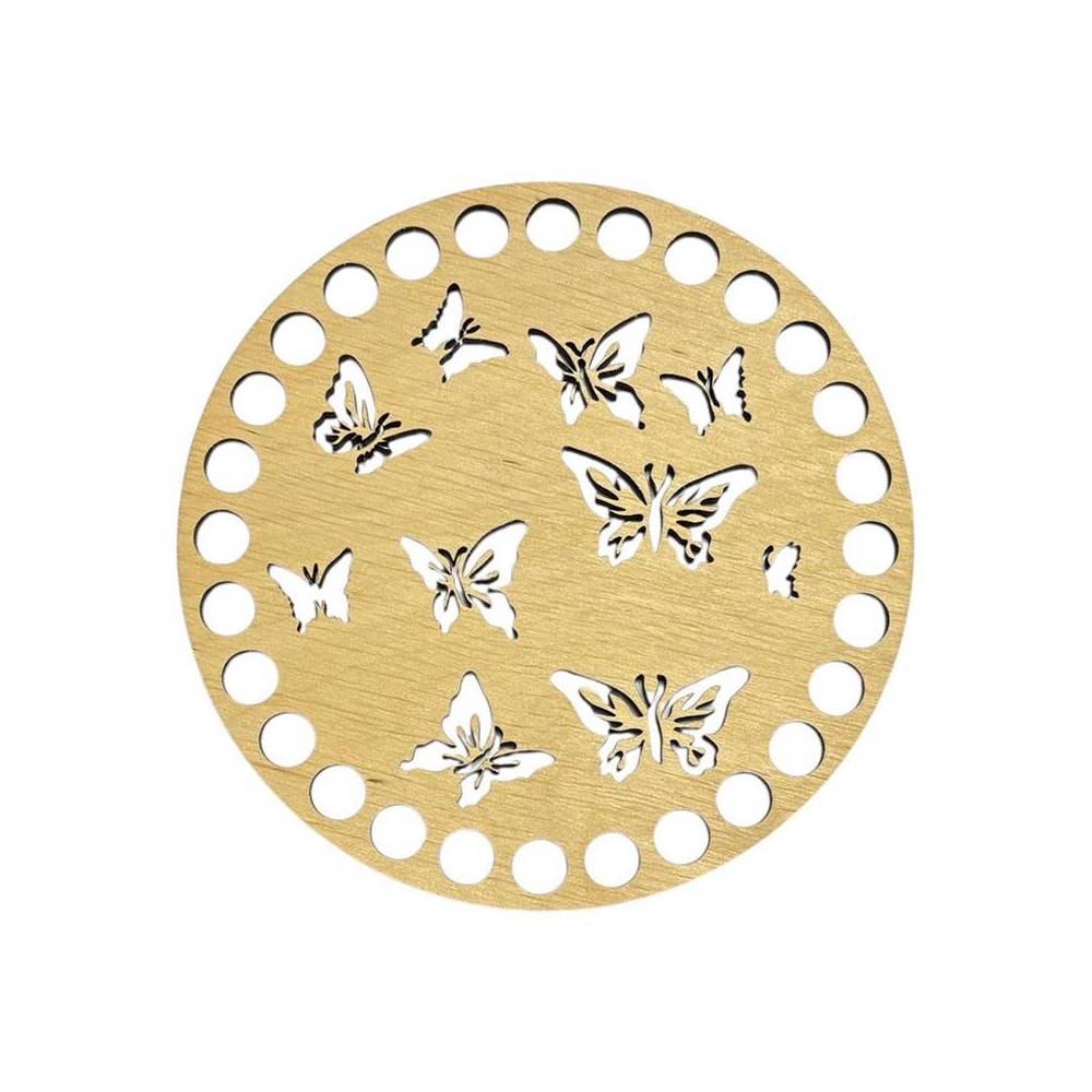 Wooden round openwork bottom, 12 cm (472/12)