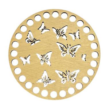 Wooden round openwork bottom, 12 cm (472/12)