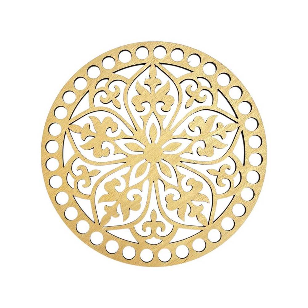 Wooden round openwork bottom, 15 cm (443/15)