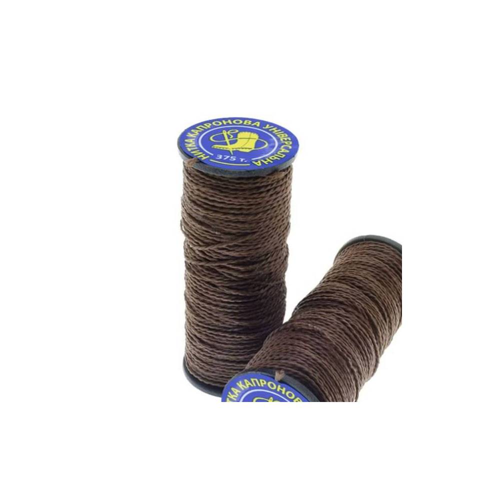 Nylon thread for shoes brown, 20 m