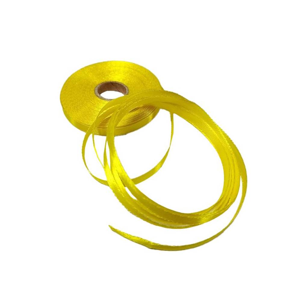 Satin ribbon, 0.5 cm, rich yellow (33)