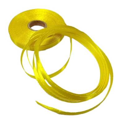 Satin ribbon, 0.5 cm, rich yellow (33)