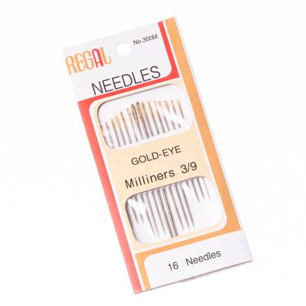 Millinette needles #3-9 with gold eye (16 pcs.) - Regal