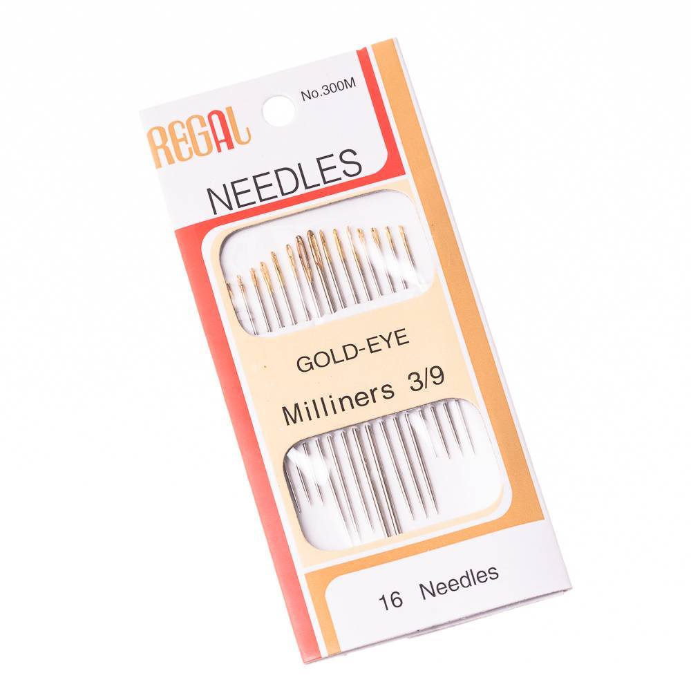 Millinette needles #3-9 with gold eye (16 pcs.) - Regal