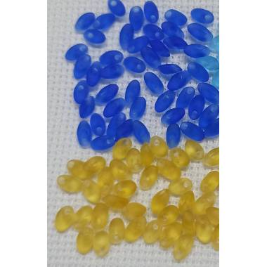 Miyuki Long Magatama beads (transparent matte, golden) 50 g (LMA-132F)