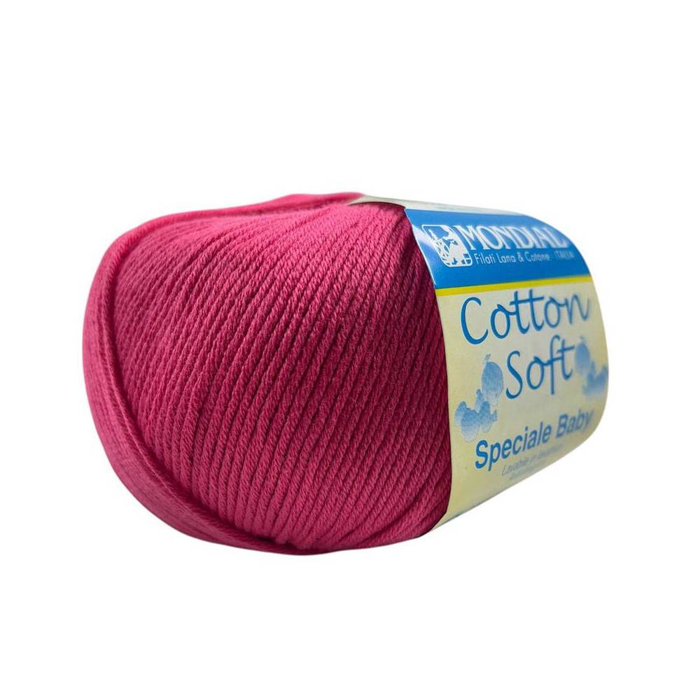 Cotton Soft yarn bright pink, Mondial (0121)