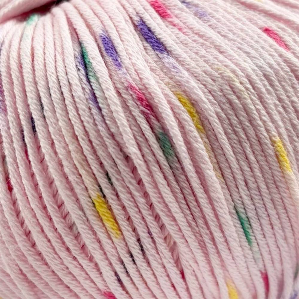 Cotton Soft yarn, soft pink melange, Mondial (0290)