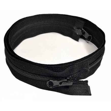 Zipper for clothes T7, 100 cm, black (2 runners)