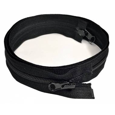 Zipper for clothes T7, 100 cm, black (2 runners)