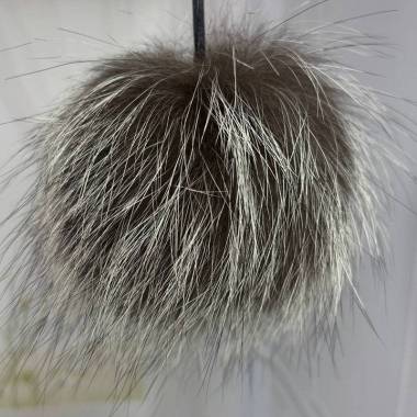 Рompom from the spine of a silver fox, natural  15-17 cm