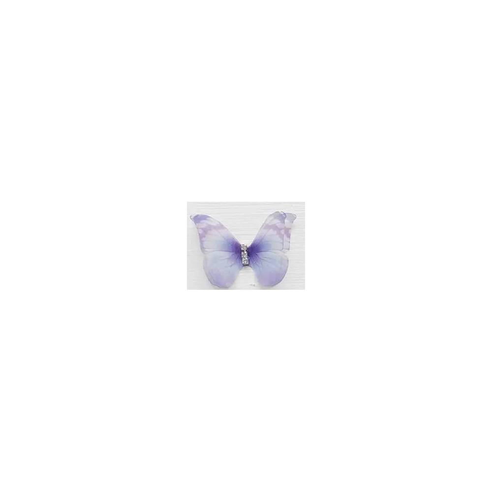 Chiffon butterfly with rhinestones lilac