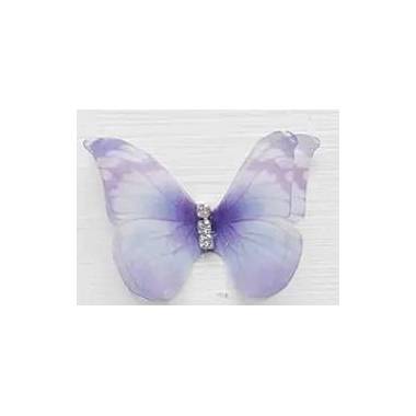 Chiffon butterfly with rhinestones lilac