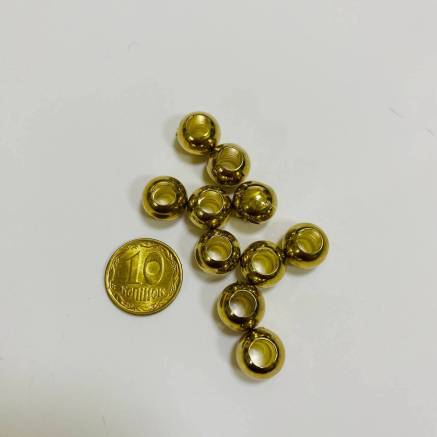 Bead tip plastic gold 8 mm