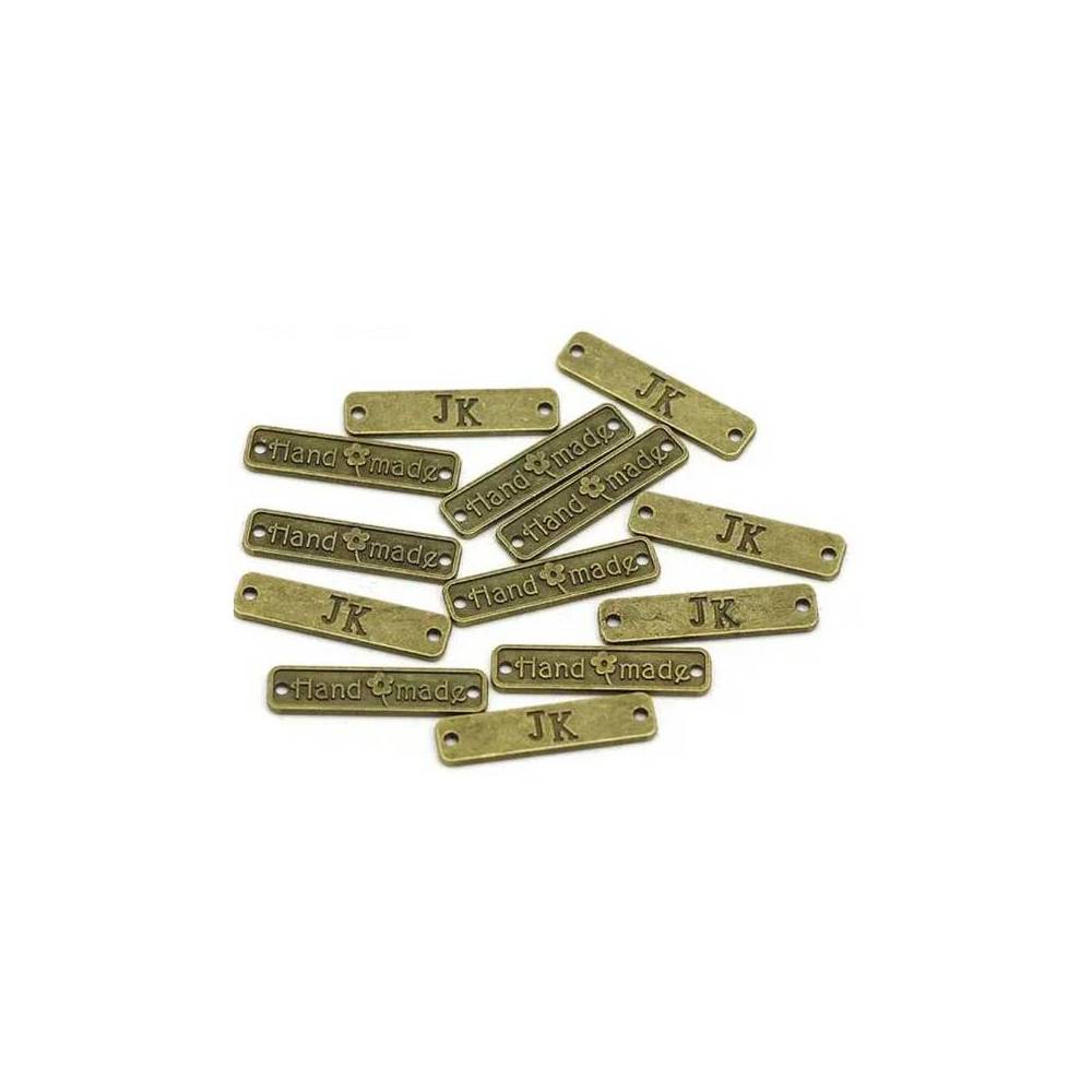 Handmade tag metal bronze 25*7 mm