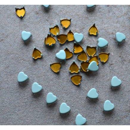 Metal crab rivet Blue heart, 6 mm