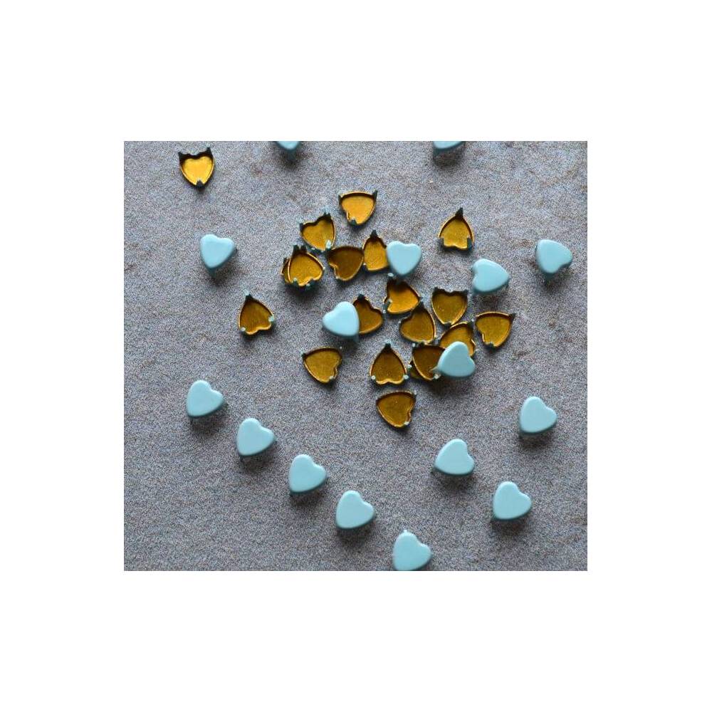 Metal crab rivet Blue heart, 6 mm