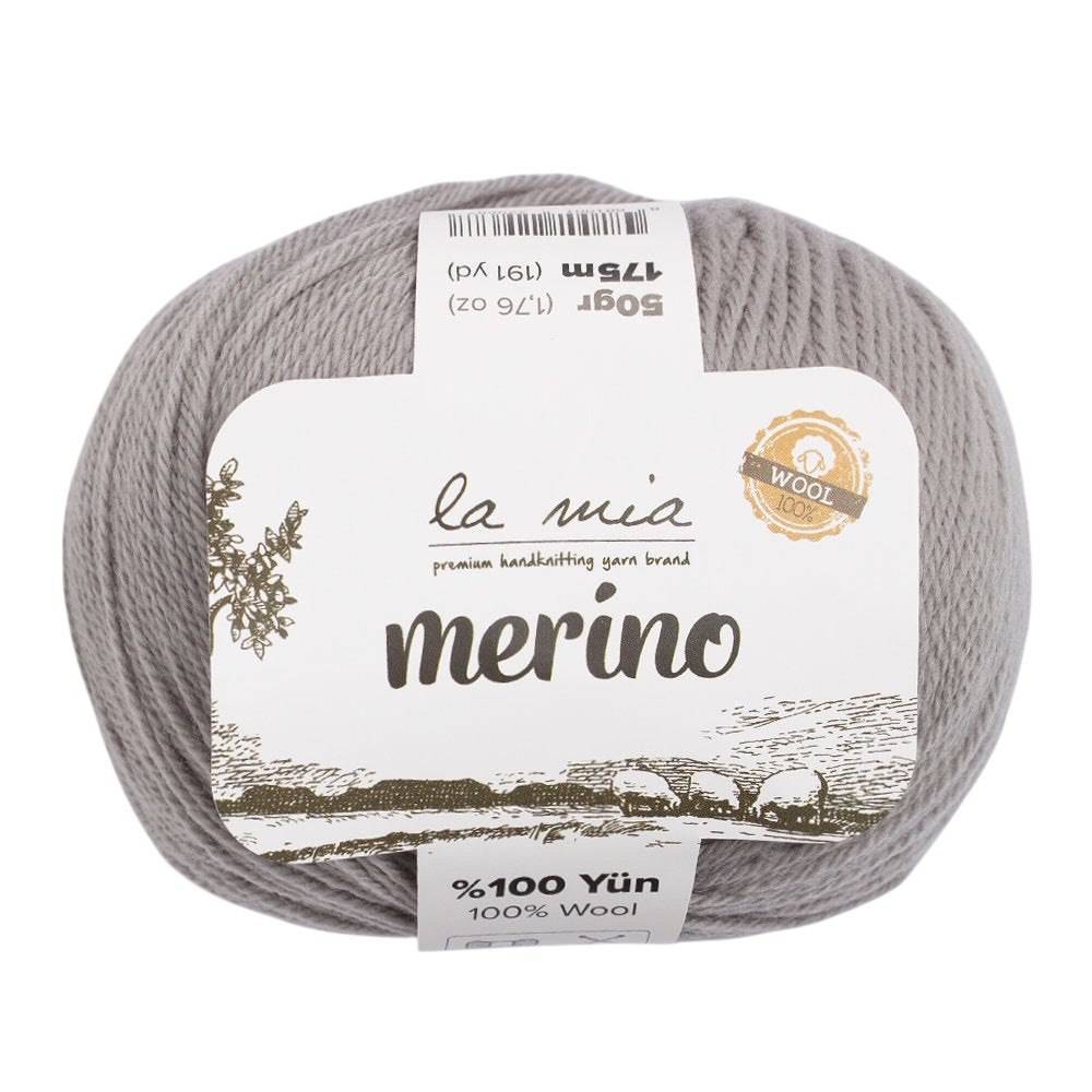 Пряжа мериносовая шерсть La Mia Merino, серый (L031) Пряжа мериносовая шерсть La Mia Merino, серый (L031)