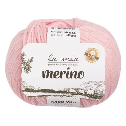 Пряжа мериносовая шерсть La Mia Merino, нежный розовый (L040)