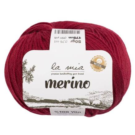 Пряжа мериносовая шерсть La Mia Merino, бордовый (L065)
