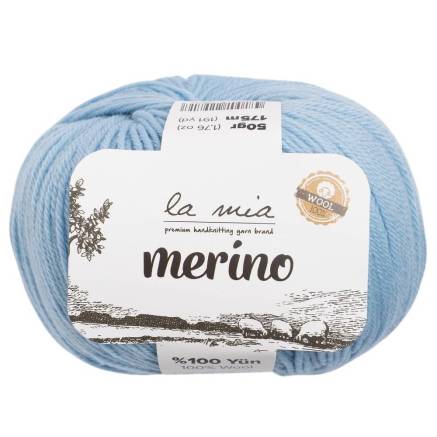 Пряжа мериносовая шерсть La Mia Merino, нежный голубой (L095)