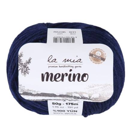 Пряжа мериносовая шерсть La Mia Merino, темно-синий (L630)