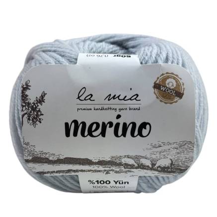 Пряжа мериносовая шерсть La Mia Merino, серо-голубой (L047)