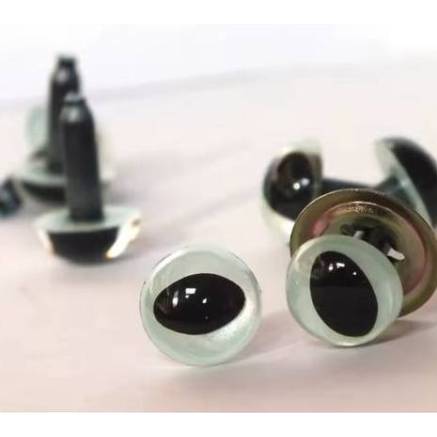 Eyes for toys Premium on a leg with a twist cat silver 9 mm