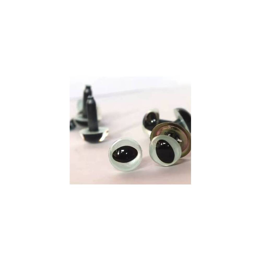 Eyes for toys Premium on a leg with a twist cat silver 9 mm