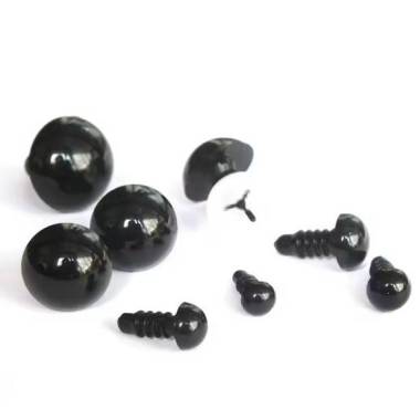 Premium black toy eyes on a leg with a twist, 22.0 mm