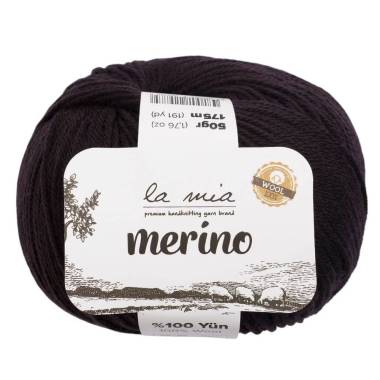 Пряжа мериносовая шерсть La Mia Merino, черный (L006)