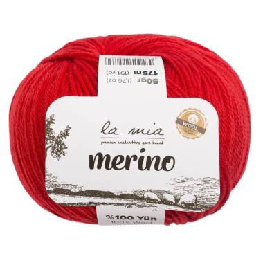 Merino wool yarn  La Mia Merino, red (L092)