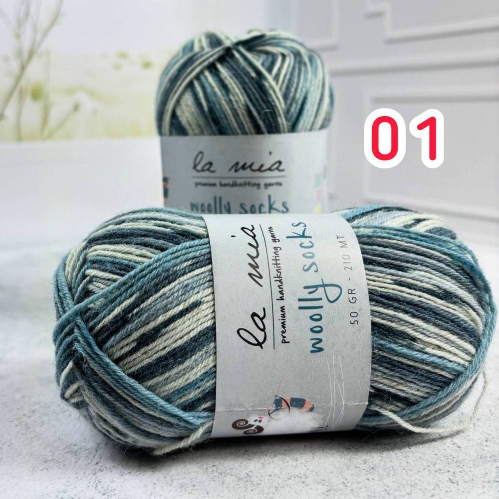 Sock yarn La Mia Woolly Socks multicolor (L01)