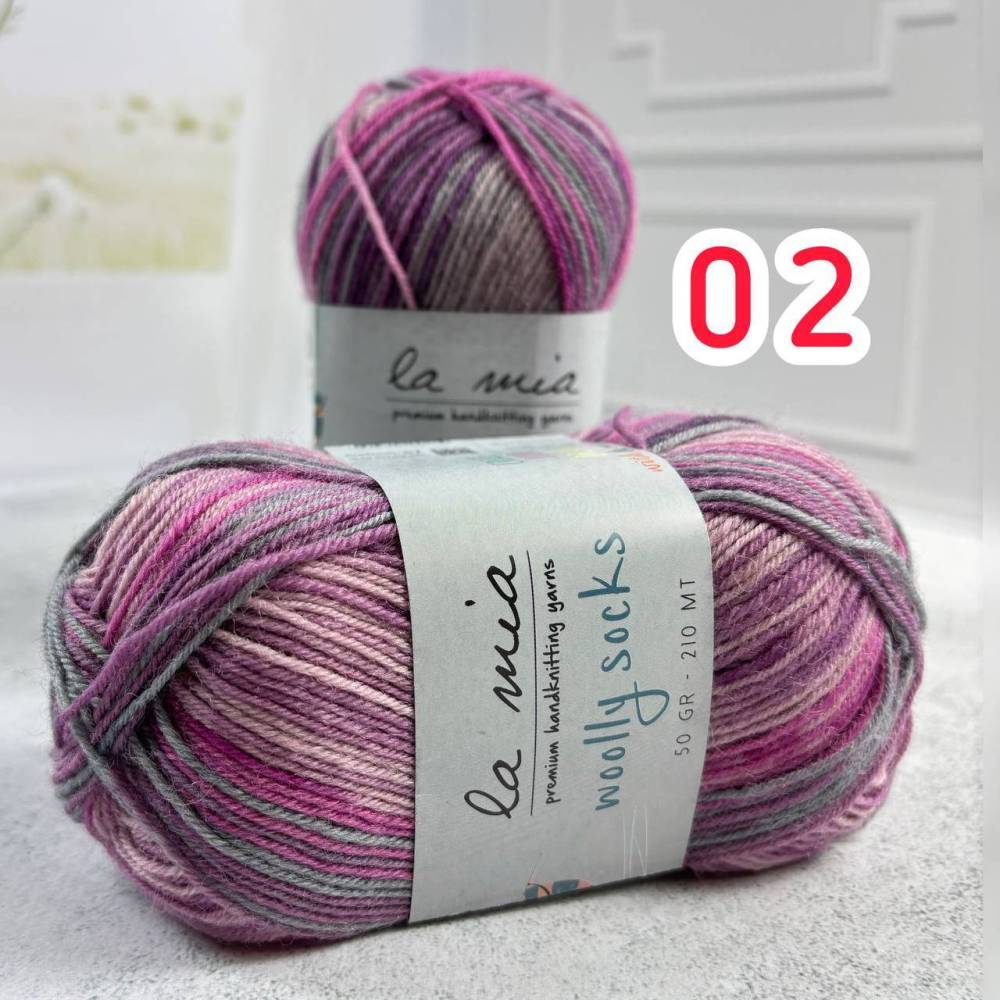 Sock yarn La Mia Woolly Socks multicolor (L02)