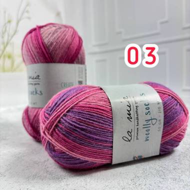 Пряжа шкарпеткова La Mia Woolly Socks мультиколор (L03)