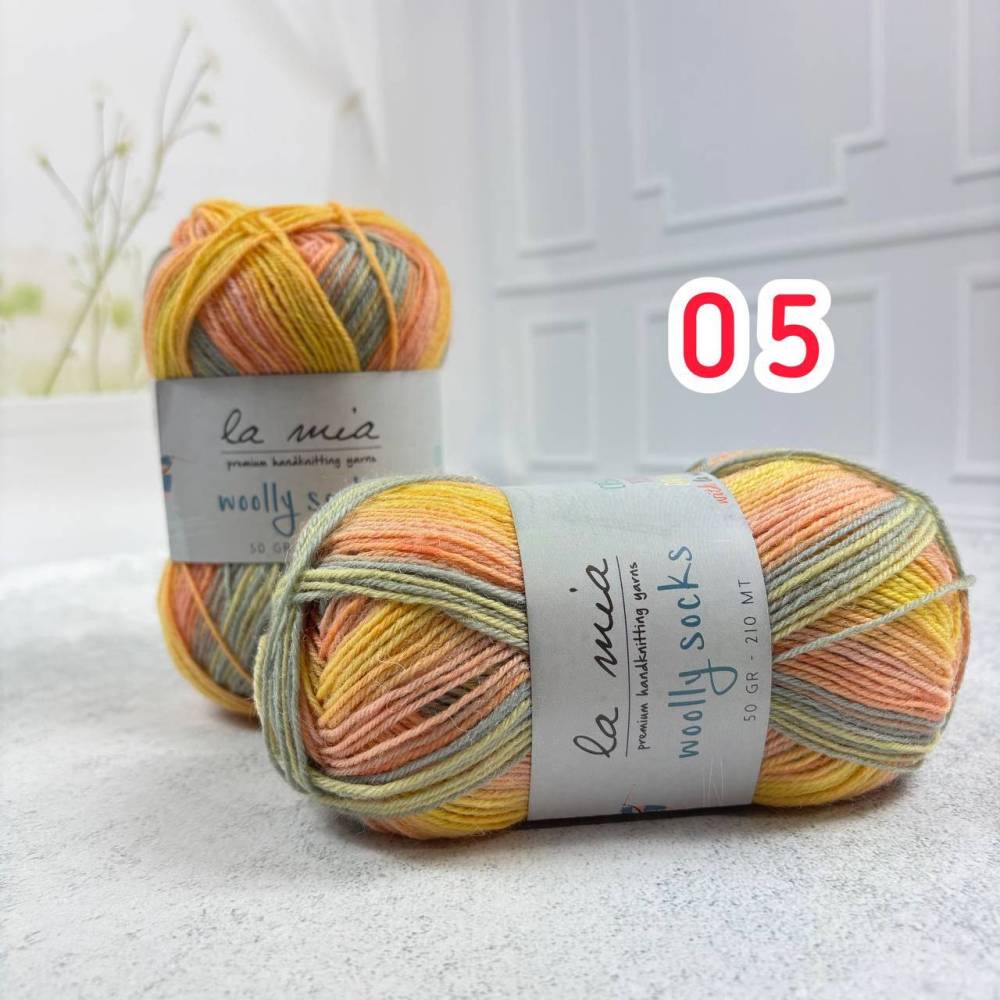 Пряжа шкарпеткова La Mia Woolly Socks мультиколор (L05)