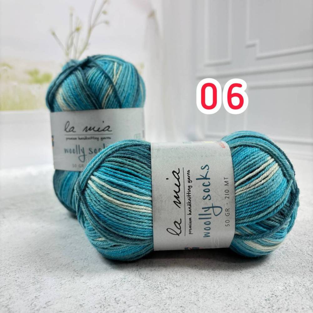 Пряжа носочная La Mia Woolly Socks мультиколор (L06)