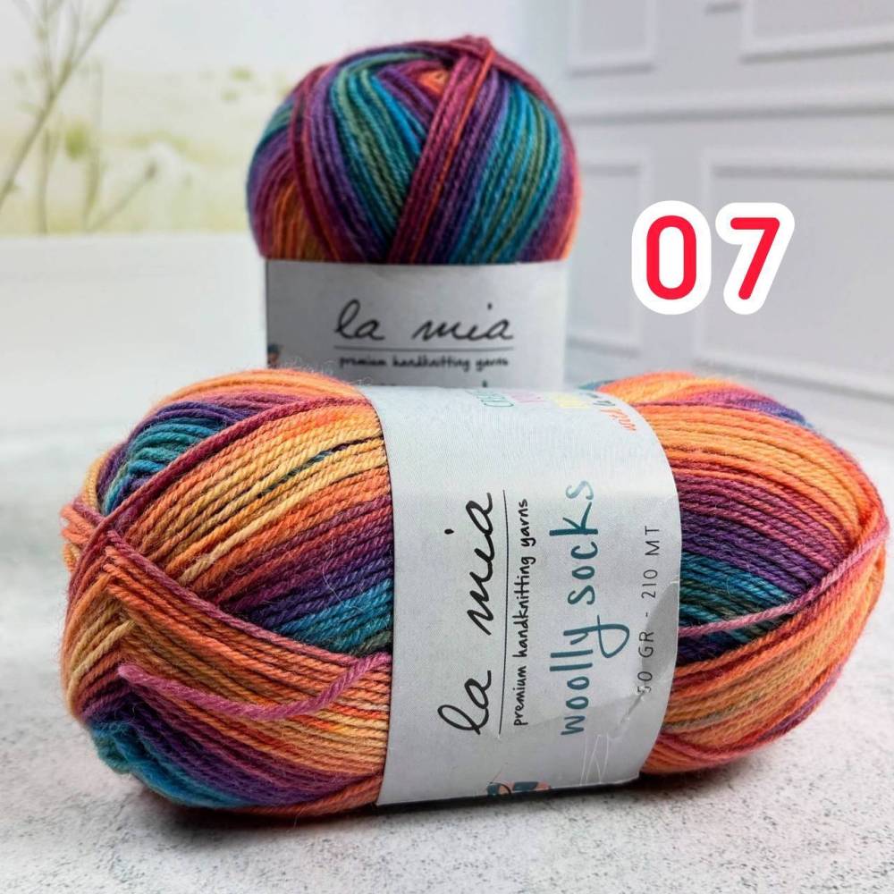 Sock yarn La Mia Woolly Socks multicolor (L07)