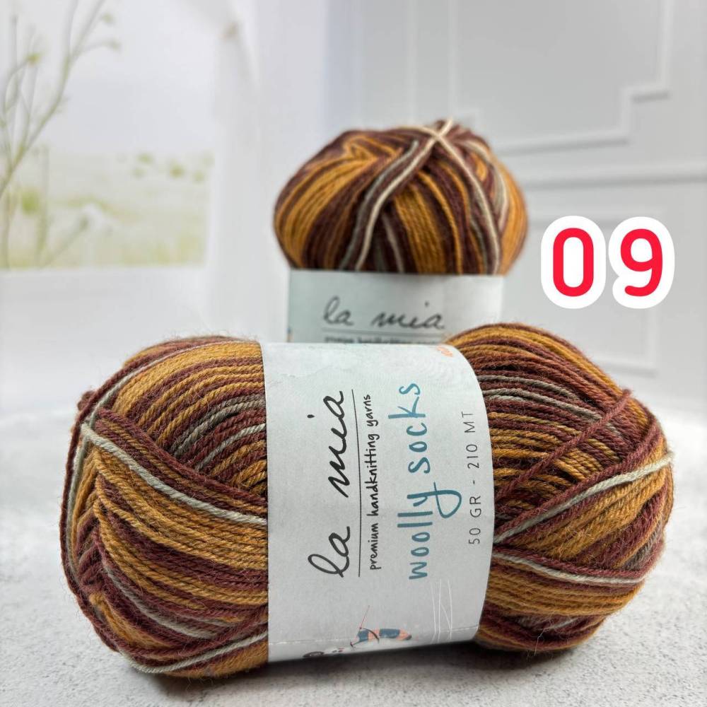 Пряжа шкарпеткова La Mia Woolly Socks мультиколор (L09)