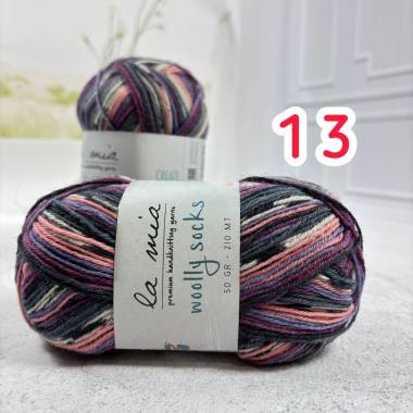 Пряжа шкарпеткова La Mia Woolly Socks мультиколор (L13)