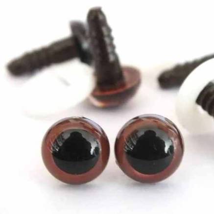 Eyes for toys Premium on a leg with a twist, brown 12 mm