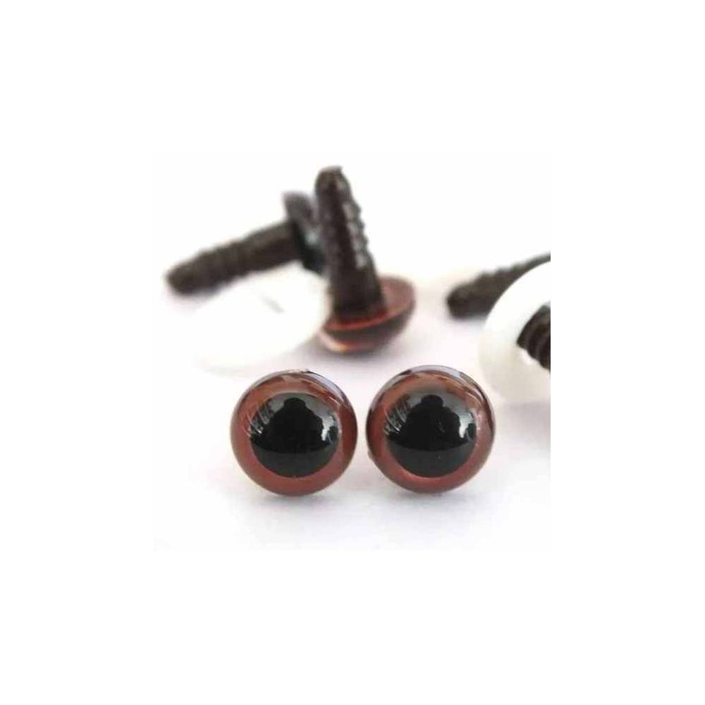 Eyes for toys Premium on a leg with a twist, brown 12 mm