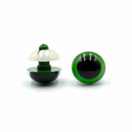 Eyes for toys Premium on a leg with a twist, green 12 mm