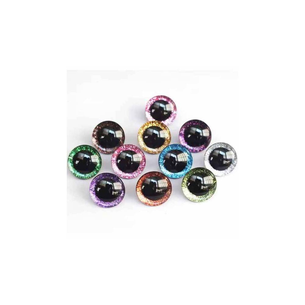 Shiny 3D blue eyes for toys on a reliable mount with a diameter of 20 mm
