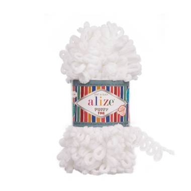 Yarn Alize Puffy Fine white (55)