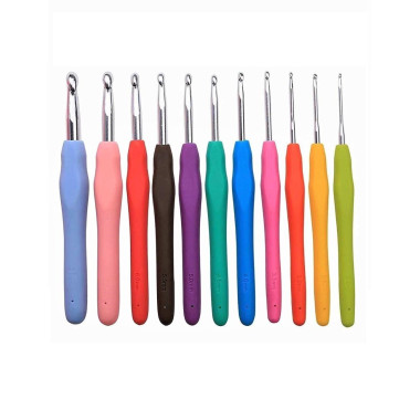 Aluminum hook with soft rubberized handle 10 mm