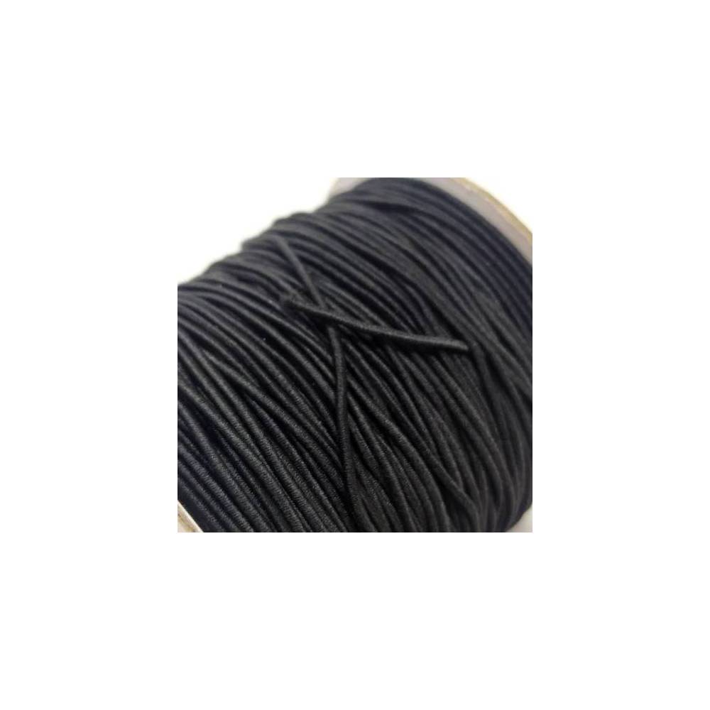 Black elastic band for hats, 2 mm, 1 meter